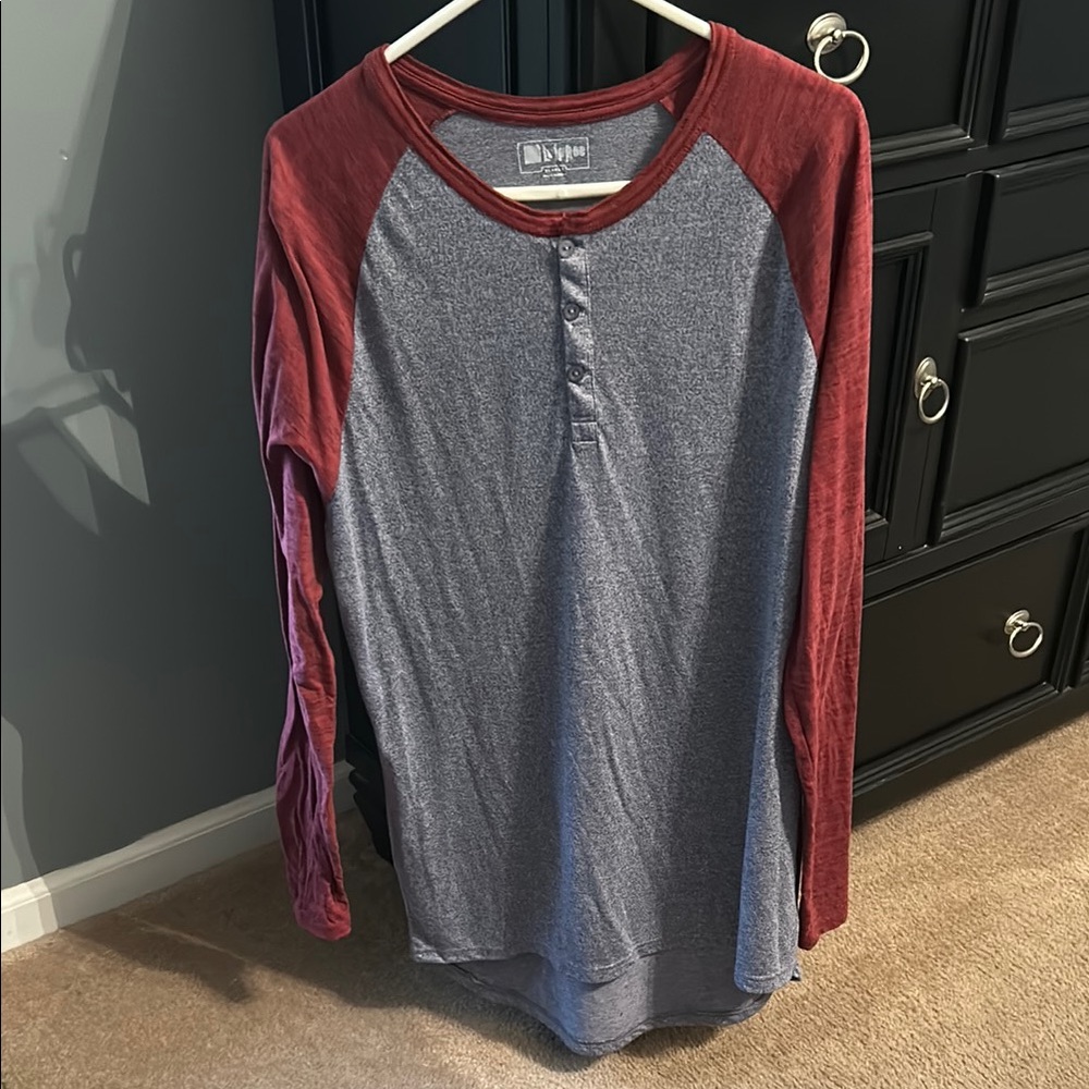 Lularoe Red and Gray the Mark Shirt